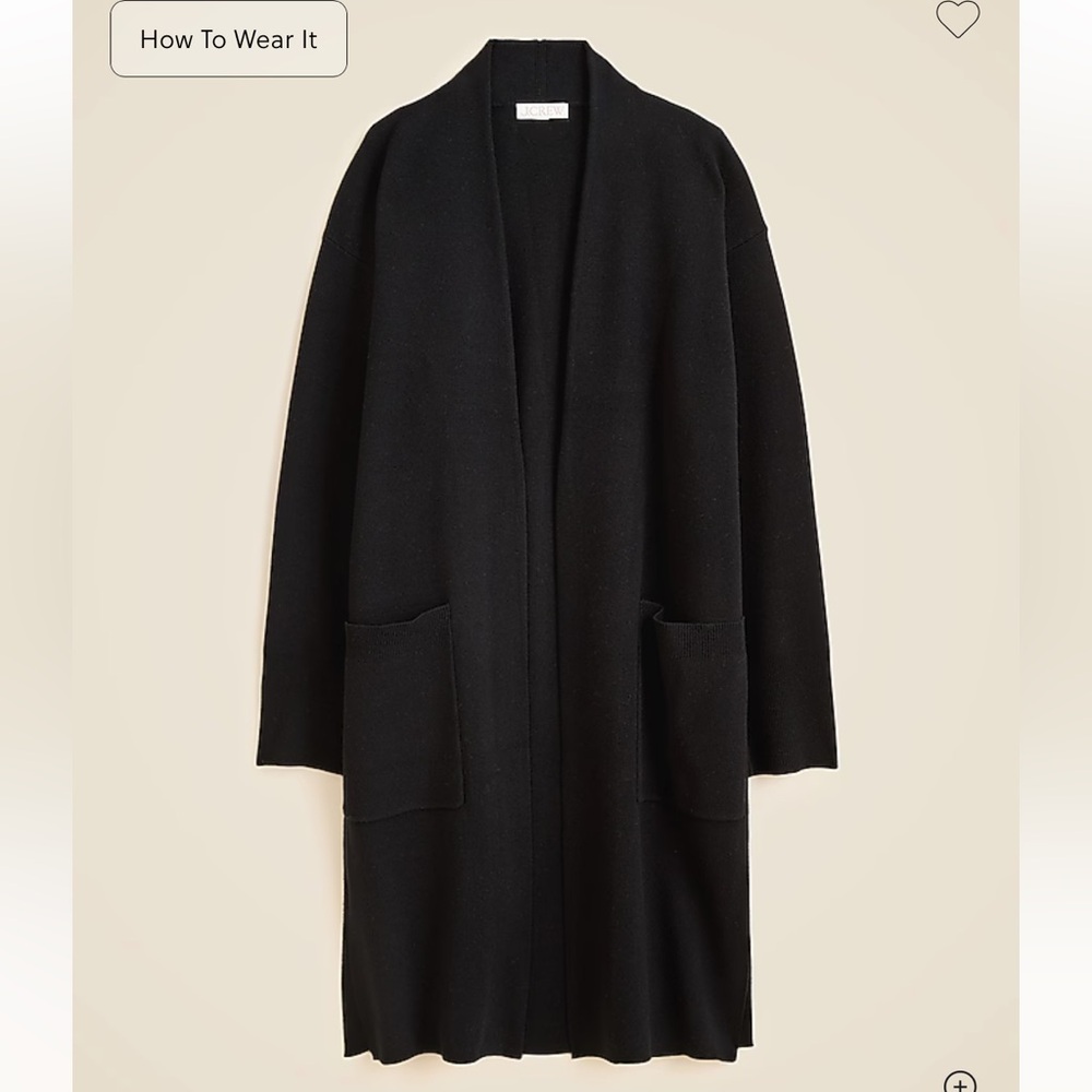 J. Crew Classic Black long Sweater Jacket